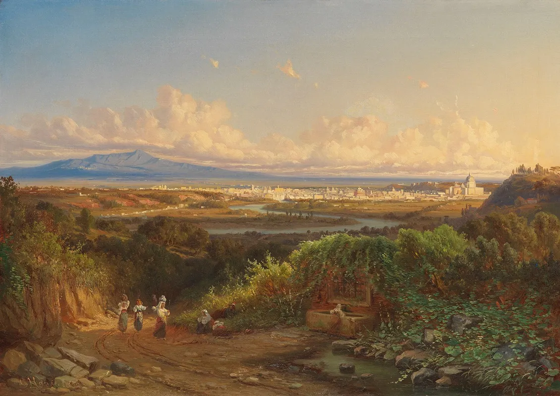 Weite Tiberlandschaft Mit Blick Auf Rom Wall Art by Karl Haase - High-Resolution Digital Print