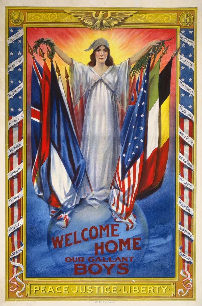 Welcome Home Our Gallant Boys Peace Justice Liberty Wall Art by Hennegan and Co - High-Resolution Digital Print