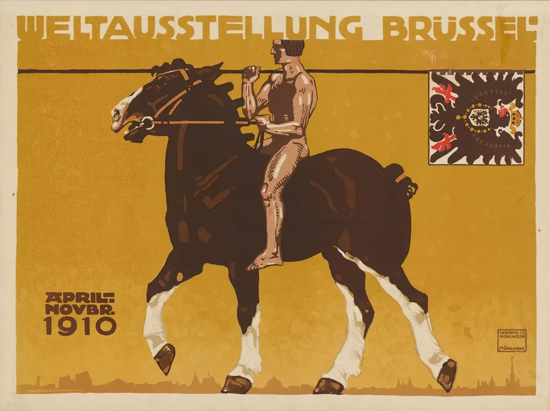 Weltausstellung Brussel 1910 Wall Art by Ludwig Hohlwein - High-Resolution Digital Print