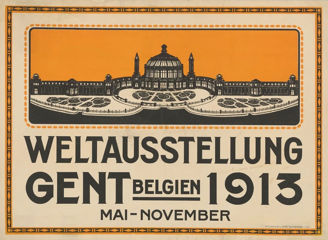 Weltausstellung Gent Belgien Wall Art by Stollenwerk und Spier - High-Resolution Digital Print