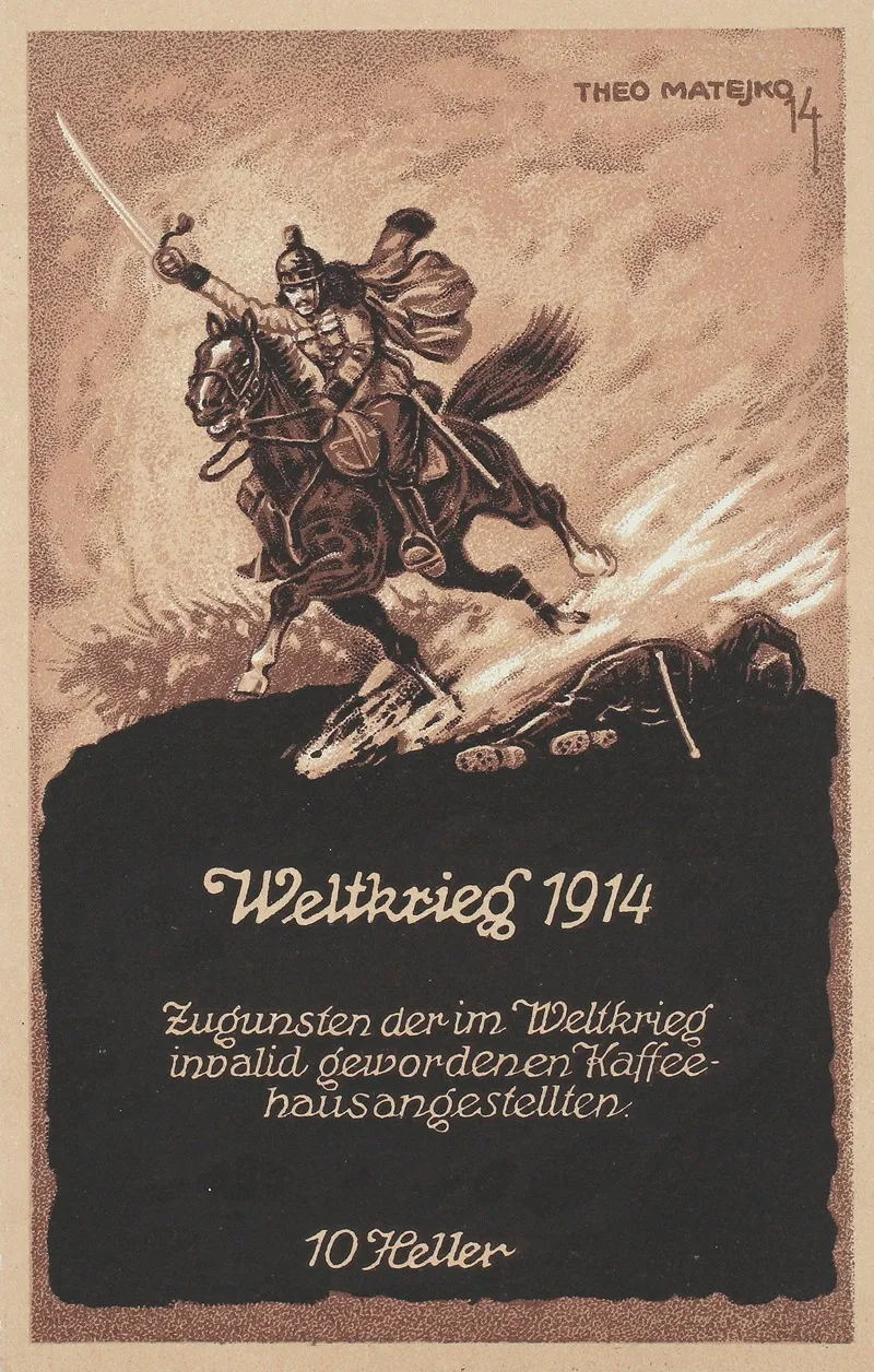 Weltkrieg 1914 Zugunsten Der Im Weltkrieg Invalid Gewordenen Kaffeehausangestellten