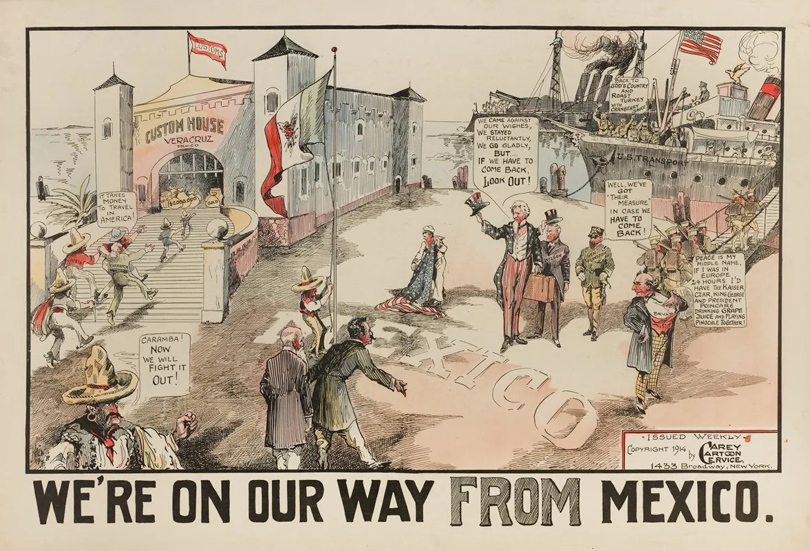 Were On Our Way From Mexico Wall Art by Carey Cartoon Service - High-Resolution Digital Print