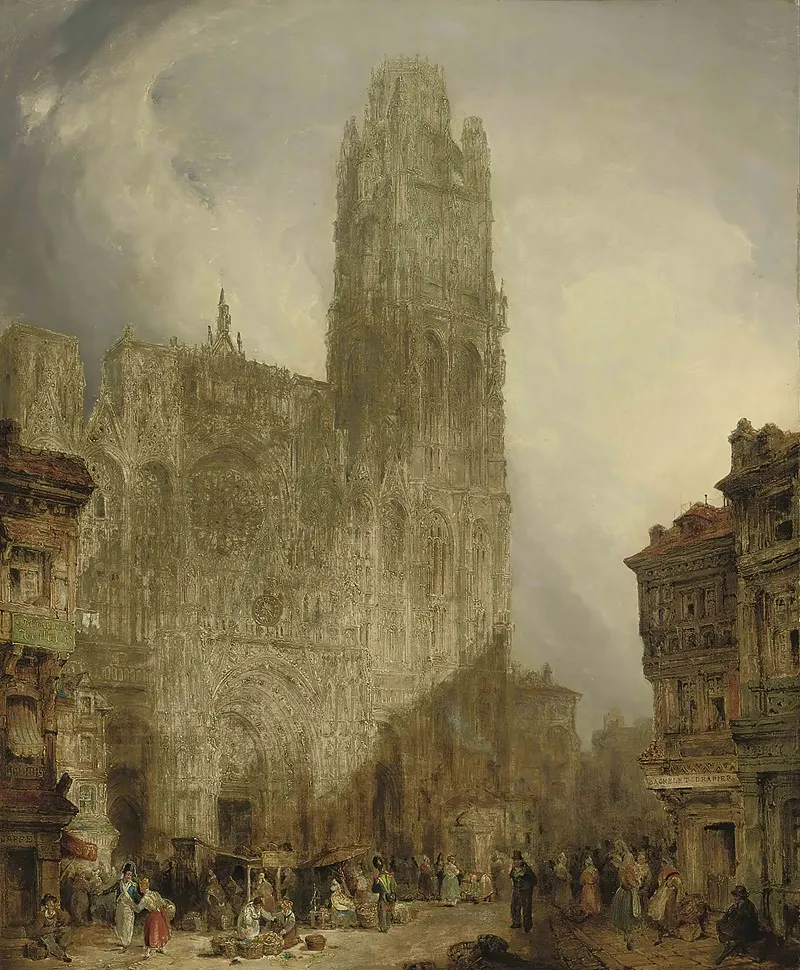 West Front Of Notre Dame Cathedral Rouen Wall Art by David Roberts - High-Resolution Digital Print