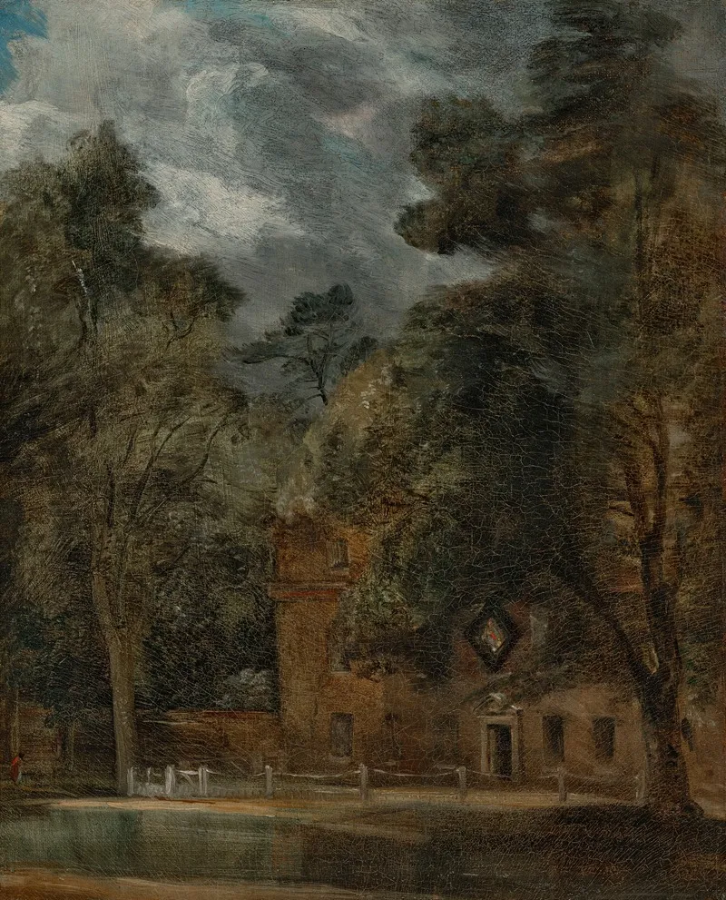 West Lodge East Bergholt With A Hatchment Wall Art by John Constable - High-Resolution Digital Print