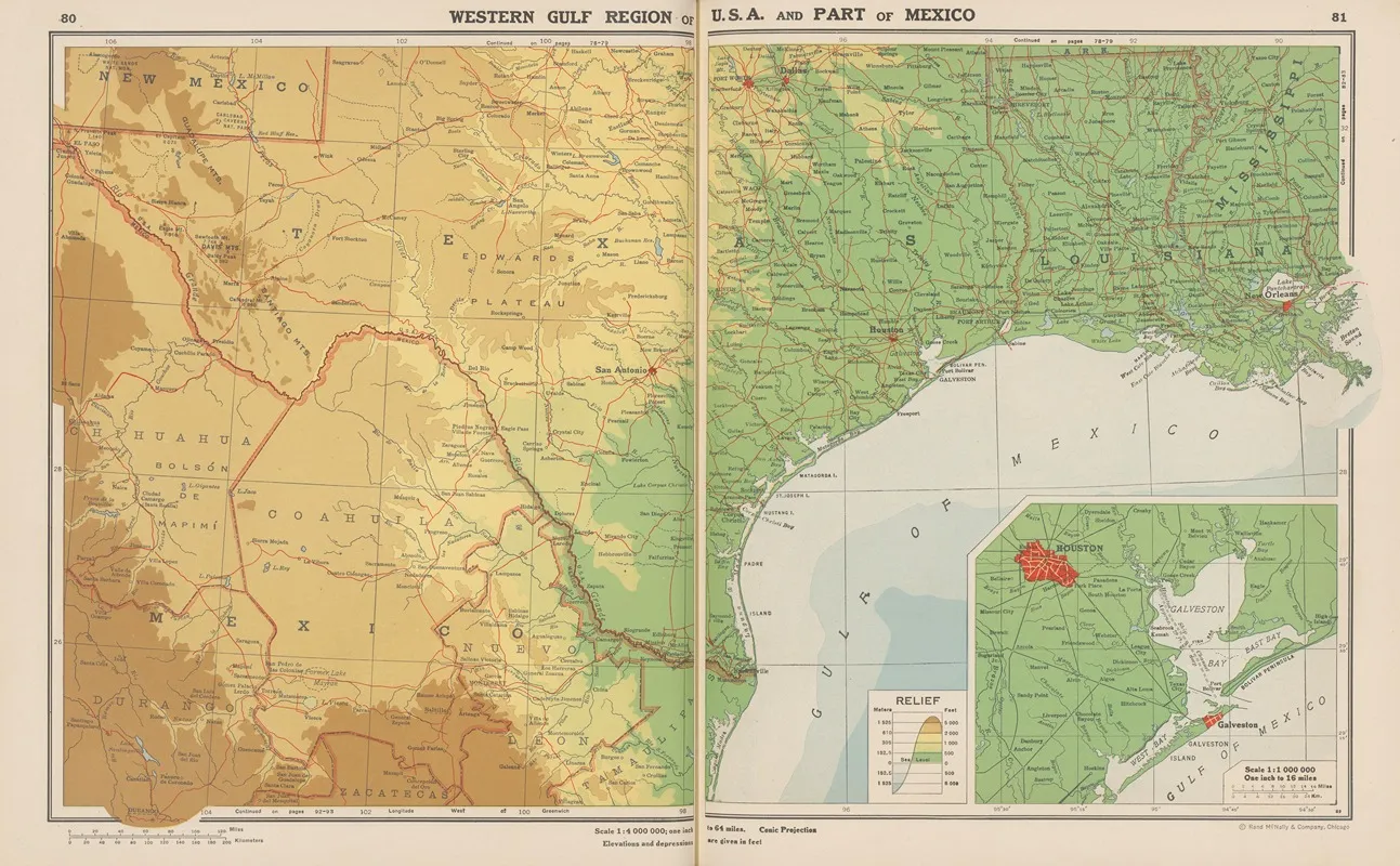 Western Gulf Region Of U S A And Part Of Mexico Wall Art by John Paul Goode - High-Resolution Digital Print