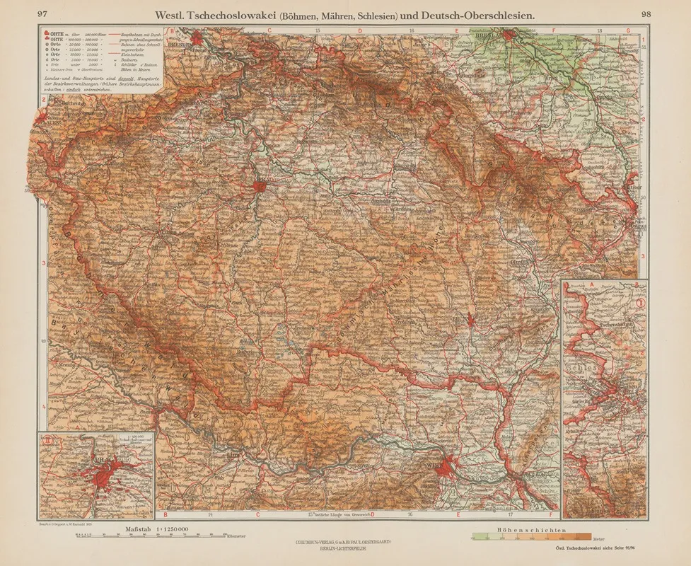 Westliche Tschechoslowakei Und Deutsch Oberschlesien Wall Art by Ernst Friedrich - High-Resolution Digital Print