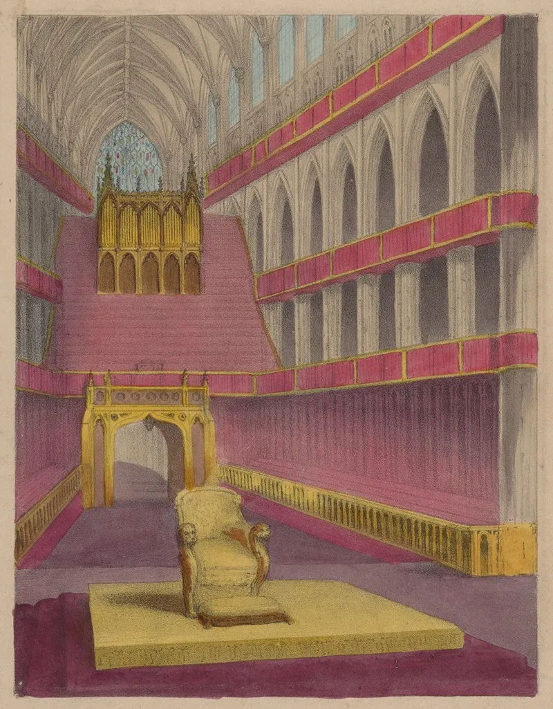 Westminster Abbey Fitted Up For The Coronation Of Queen Victoria Changing To The Ceremony Of The Homage