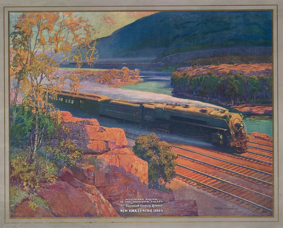 Westward Bound In The Mohawk Valley The Twentieth Century Limited New York Central Lines Wall Art by Walter L. Greene - High-Resolution Digital Print