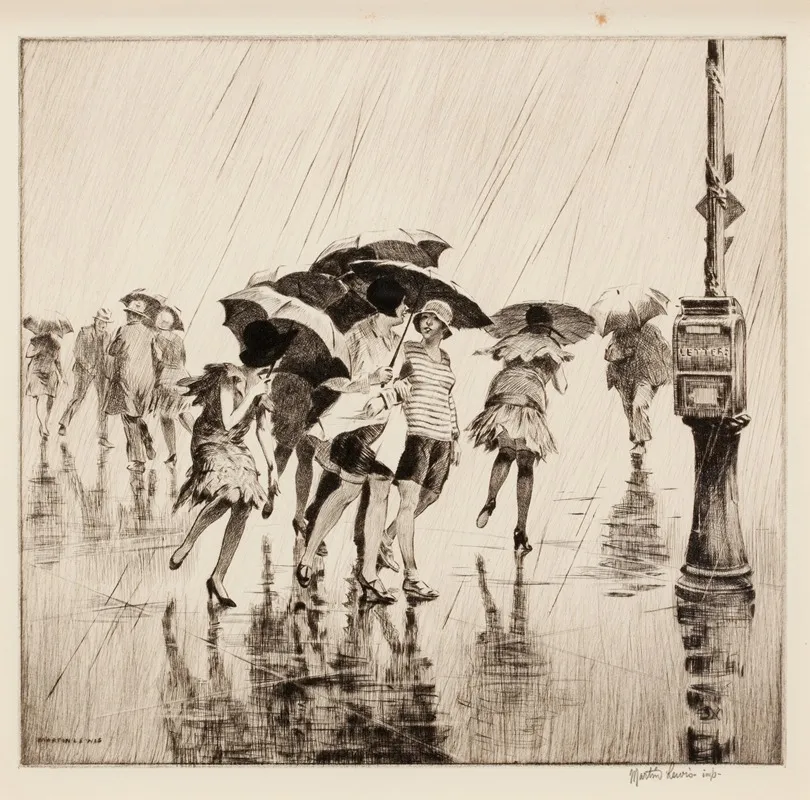 Wet Saturday Wall Art by Martin Lewis - High-Resolution Digital Print