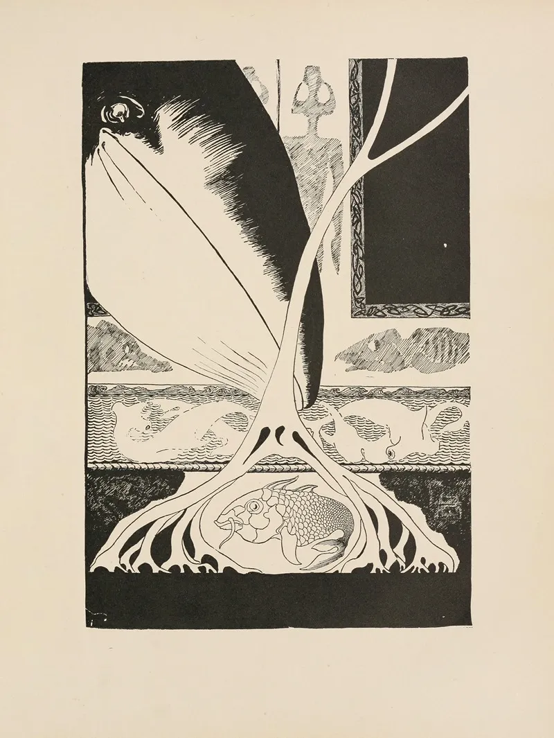Whale Looking For The Little Stute Fish Wall Art by Rudyard Kipling - High-Resolution Digital Print