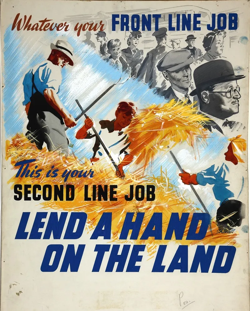Whatever Your Front Line Job This Is Your Second Line Job Lend A Hand On The Land Wall Art by William Showell - High-Resolution Digital Print