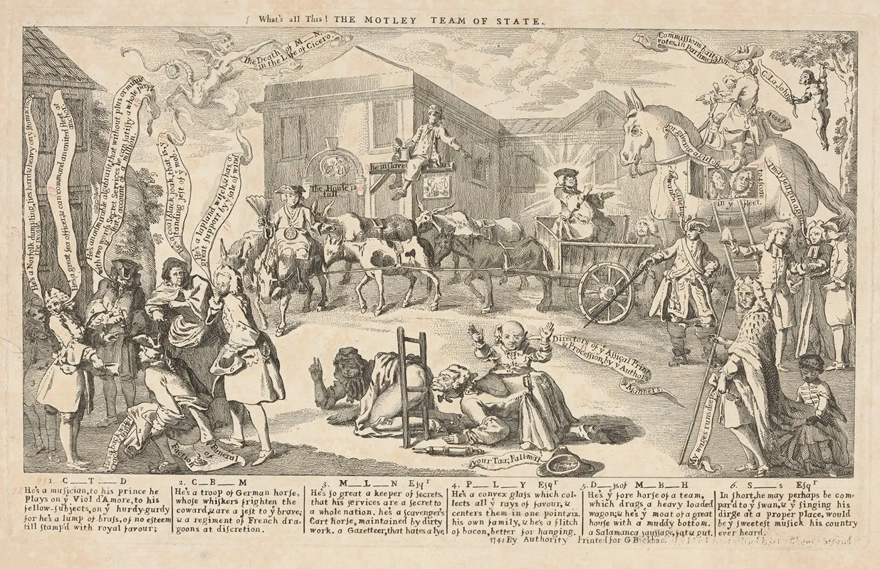 Whats All This The Motley Team Of State Wall Art by George Bickham - High-Resolution Digital Print