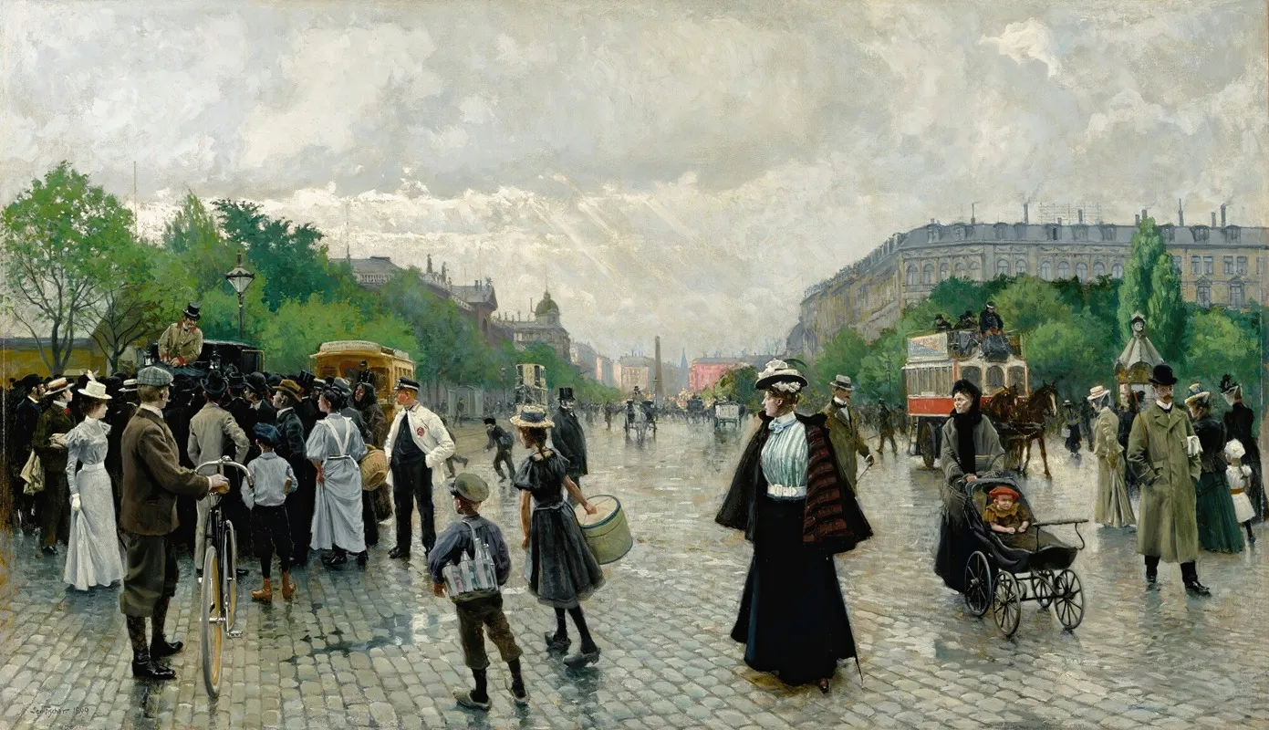Whats Going On In Copenhagen Wall Art by Paul Fischer - High-Resolution Digital Print