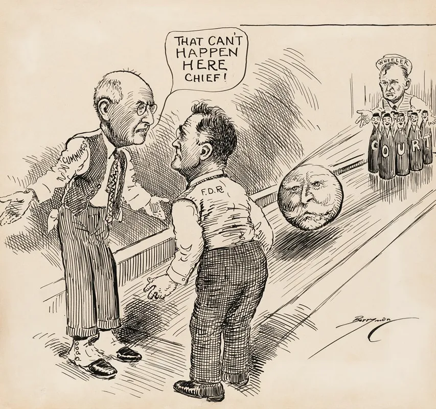 Wheeler And The Court Fight Wall Art by Clifford Kennedy Berryman - High-Resolution Digital Print