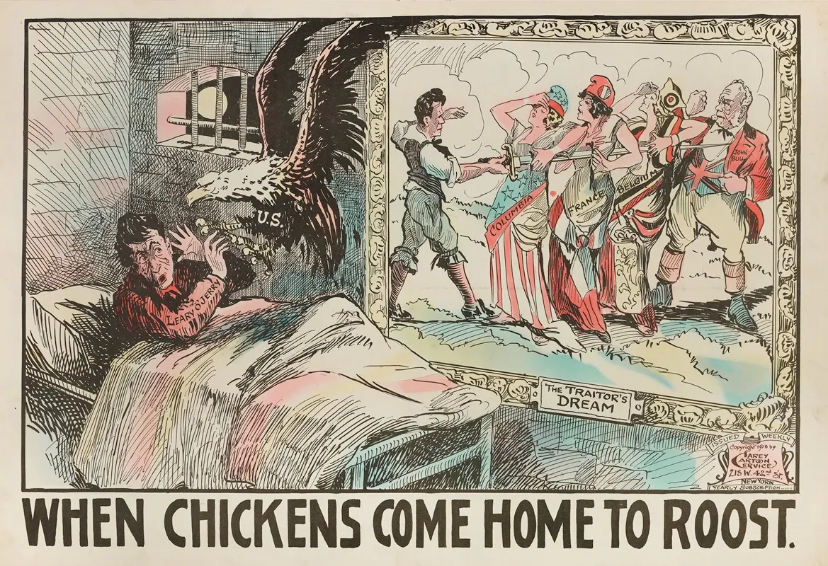 When Chickens Come Home To Roost Wall Art by Carey Cartoon Service - High-Resolution Digital Print