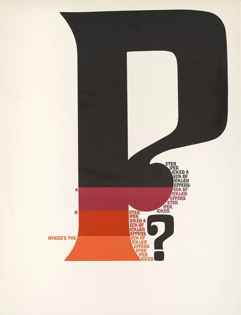 Wheres The P If A Peter Piper Picked A Peck Of Pickled Peppers Wall Art by Herb Lubalin - High-Resolution Digital Print