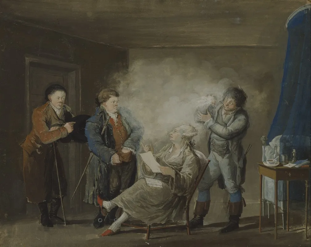 While The Wig Is Being Powdered Wall Art by Pehr Nordquist - High-Resolution Digital Print