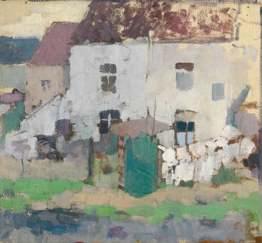 White Facades And Garden At Bosvoorde Wall Art by Rik Wouters - High-Resolution Digital Print