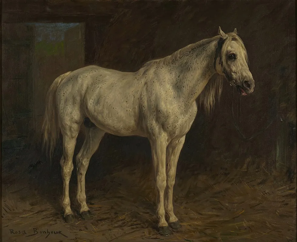 White Horse Wall Art by Rosa Bonheur - High-Resolution Digital Print