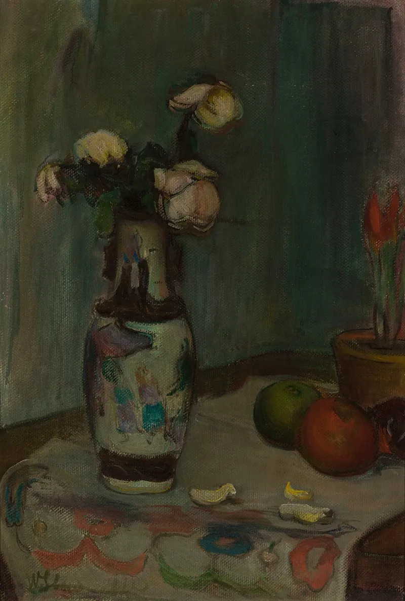 White Roses In A Vase