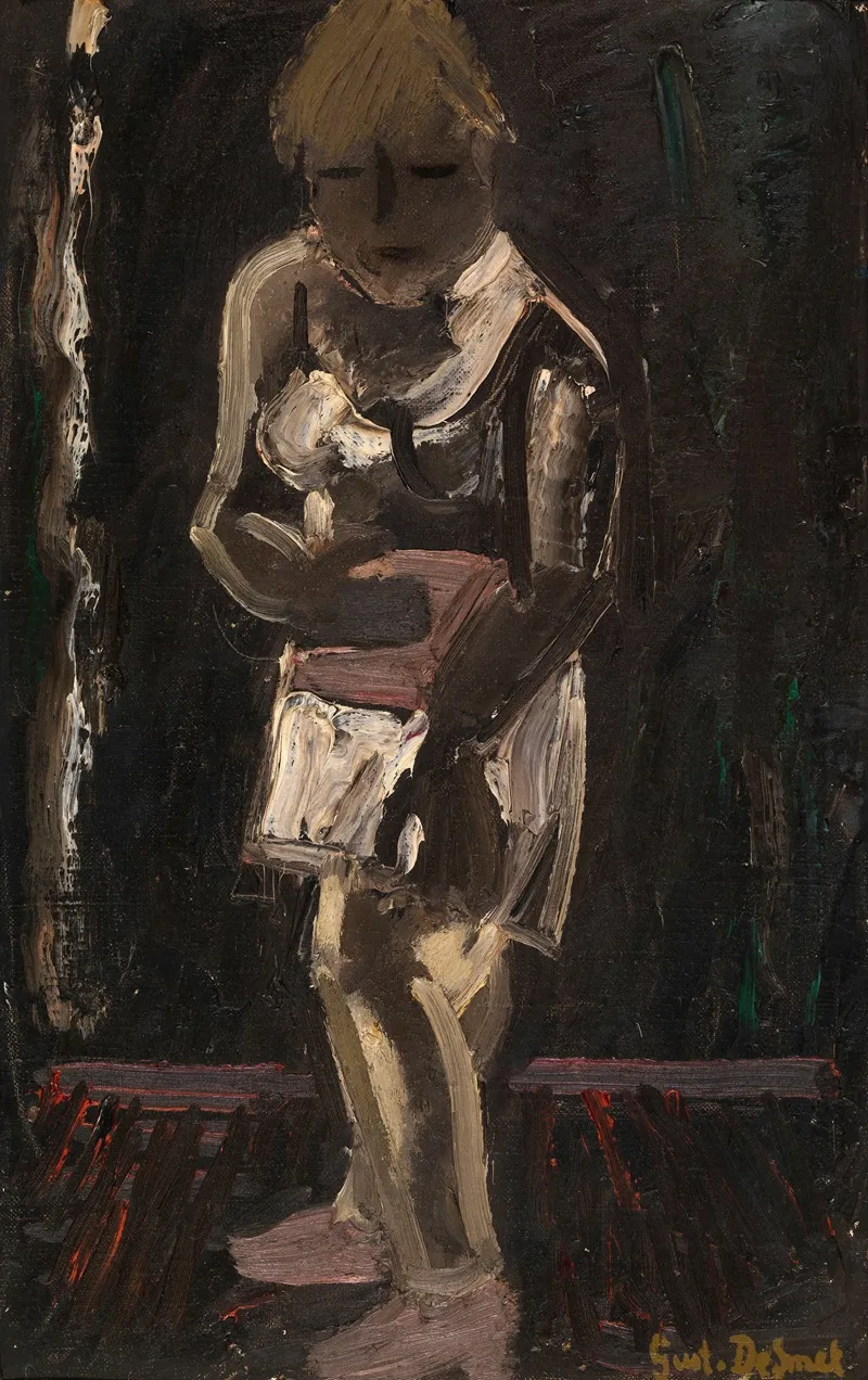 White Shirt On Black Ground Wall Art by Gustave De Smet - High-Resolution Digital Print