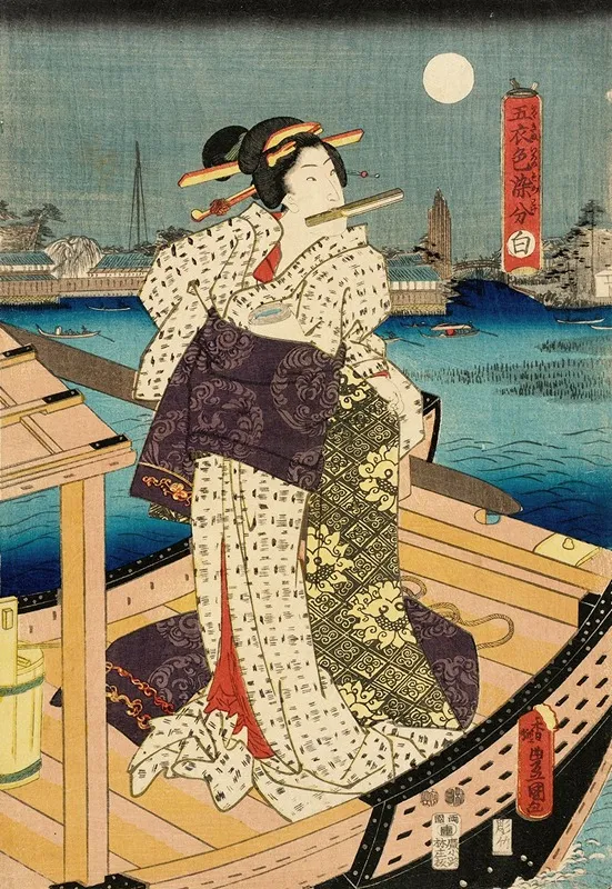 White Wall Art by Utagawa Kunisada (Toyokuni III) - High-Resolution Digital Print