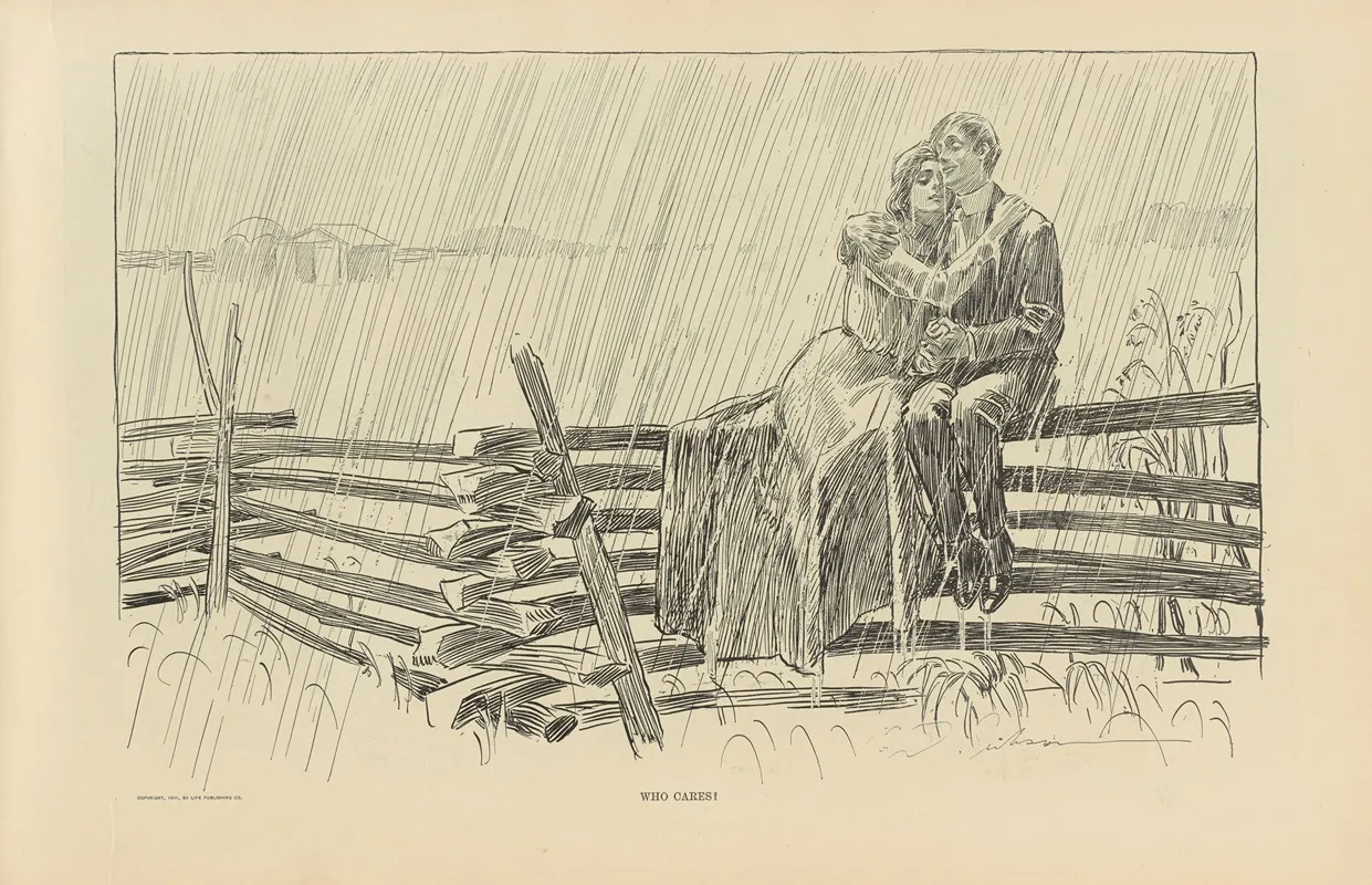 Who Cares Wall Art by Charles Dana Gibson - High-Resolution Digital Print