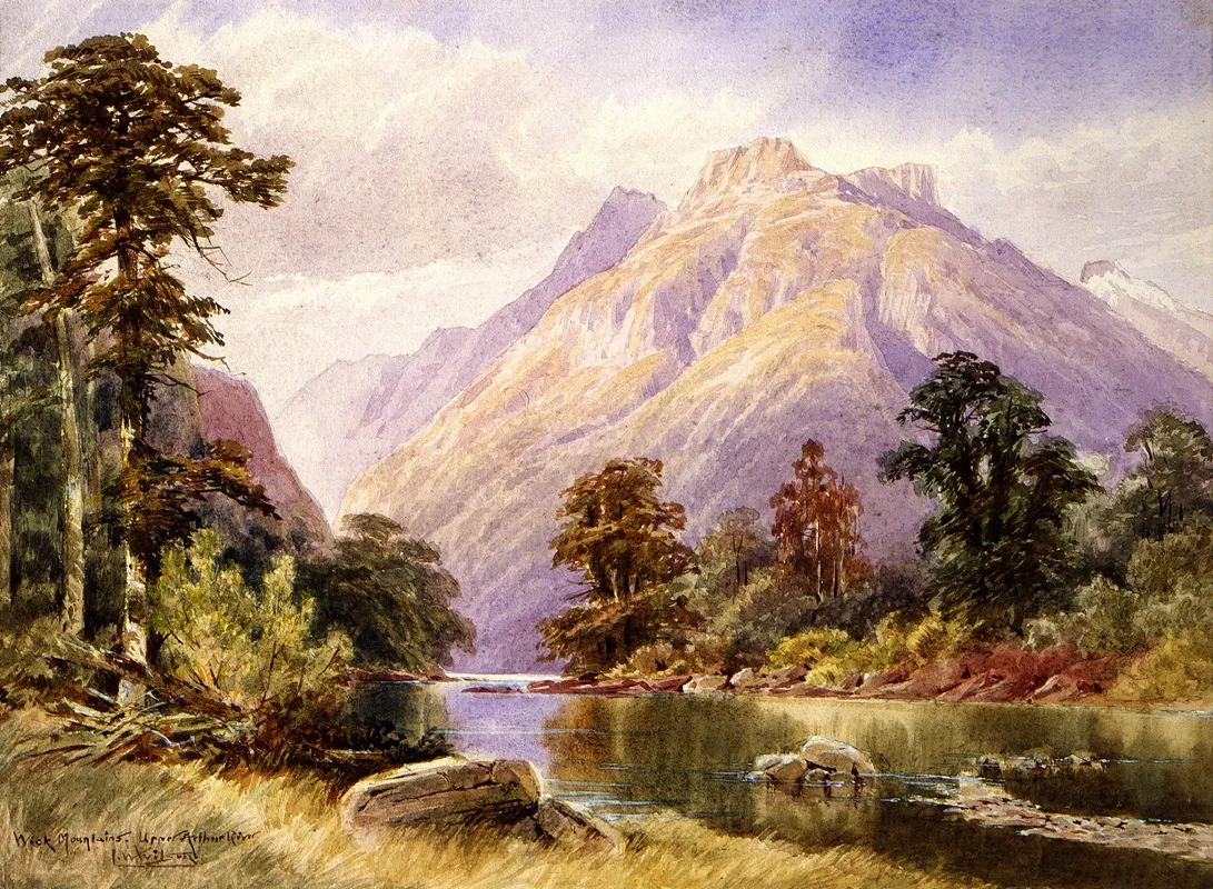 Wick Mountains Upper Arthur River Wall Art by Laurence William Wilson - High-Resolution Digital Print