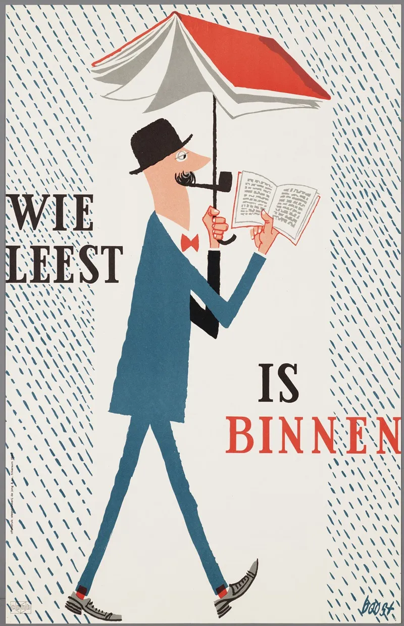 Wie Leest Is Binnen Wall Art by Charles Boost - High-Resolution Digital Print