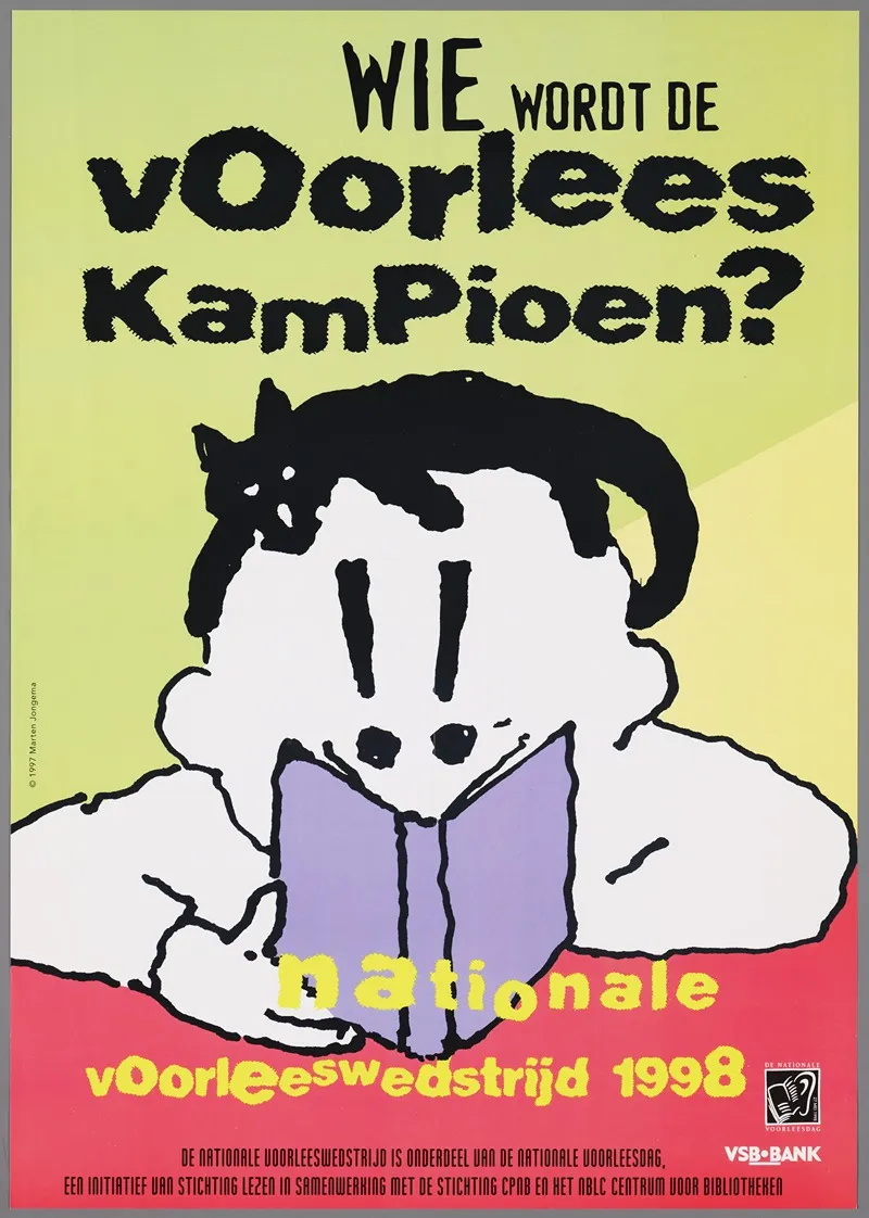 Wie Wordt De Voorleeskampioen Nationale Voorleeswedstrijd 1998 Wall Art by Marten Jongema - High-Resolution Digital Print