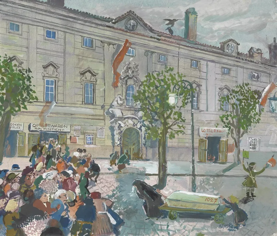 Wiener Strasenbild Vom Mai 1945 Wall Art by Oskar Laske - High-Resolution Digital Print