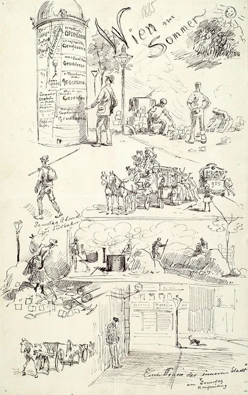 Wiener Typen 1885 Wien Im Sommer
