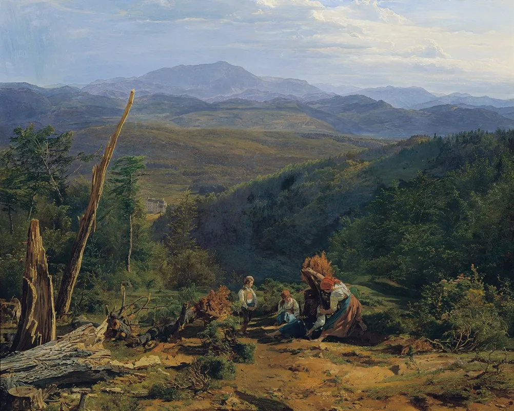 Wienerwaldlandschaft Mit Schloss Wildegg Wall Art by Ferdinand Georg Waldmüller - High-Resolution Digital Print