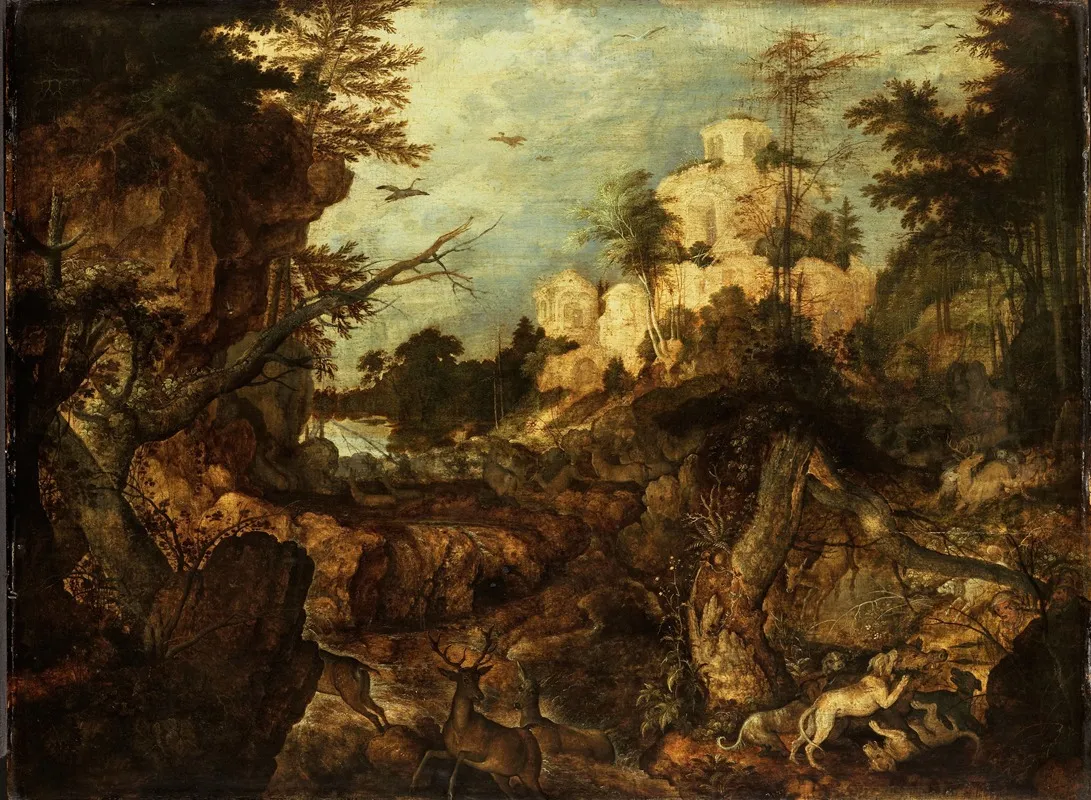 Wild Boar Hunt In A Rocky Landscape