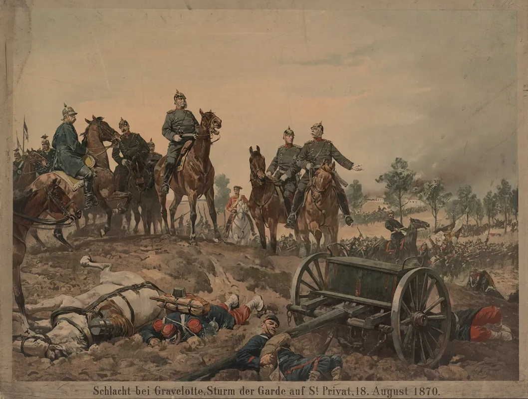 Wilhelm I At The Battle Of Gravelotte Wall Art by Georg Karl Koch - High-Resolution Digital Print