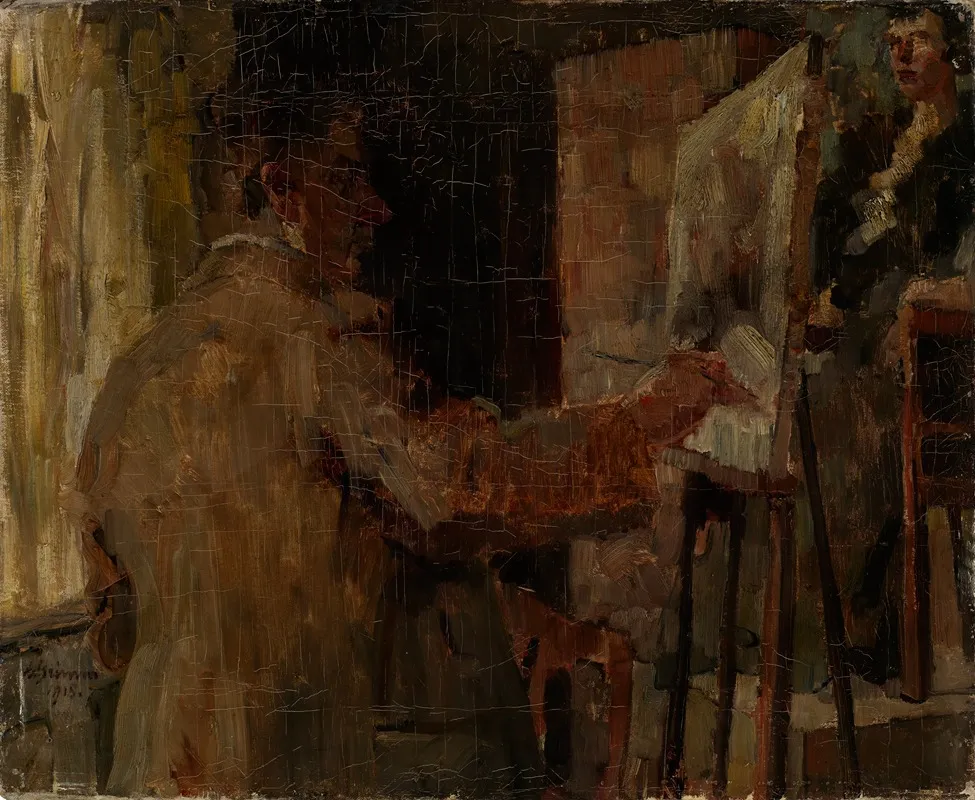 Wilhelm Trubner Im Atelier Wall Art by Arthur Grimm - High-Resolution Digital Print