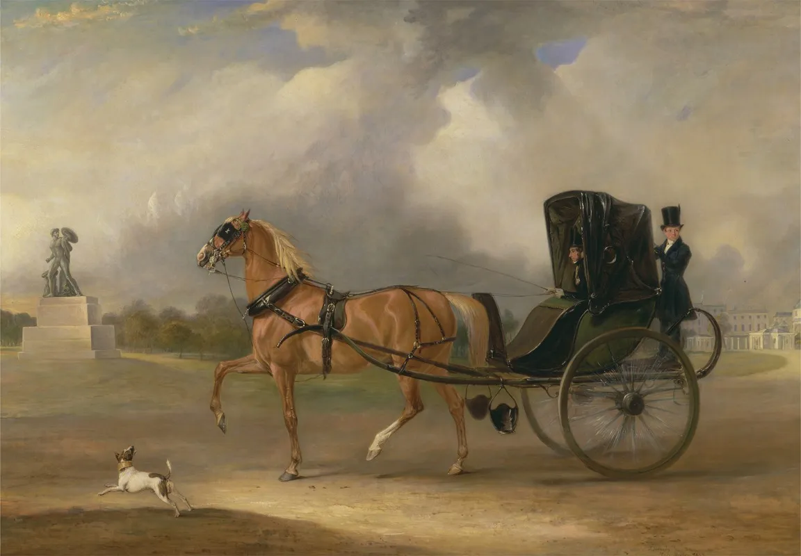 William Massey Stanley Driving His Cabriolet In Hyde Park Wall Art by John Ferneley - High-Resolution Digital Print