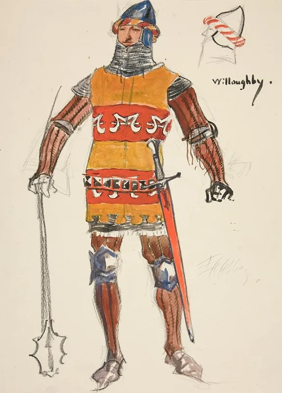 Willoughby Costume Sketch For Henry Irvings Planned Production Of King Richard Ii