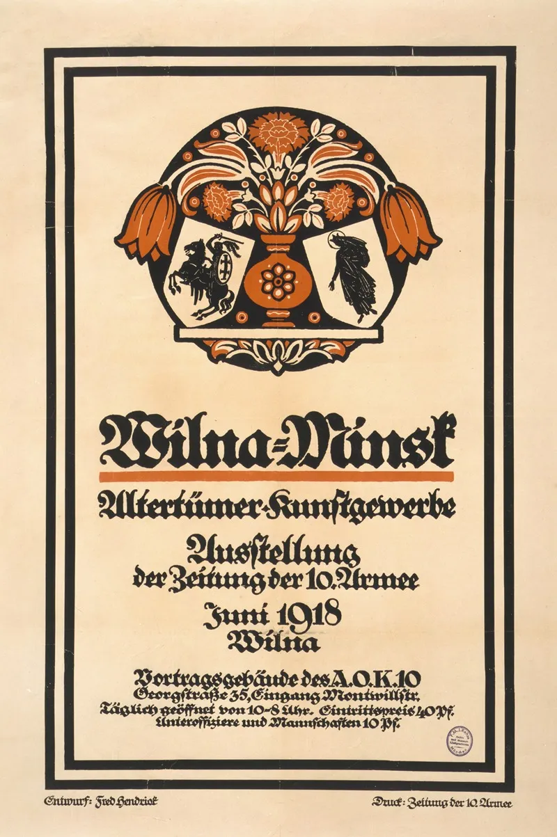 Wilna Minsk Altertumer Kunstgewerbe Ausstellung Der Zeitung Der 10 Armee Juni 1918 Wiln 2 Wall Art by Fred Hendriok - High-Resolution Digital Print