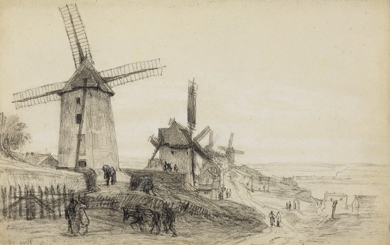 Windmuhlen Auf Der Butte Montmatre