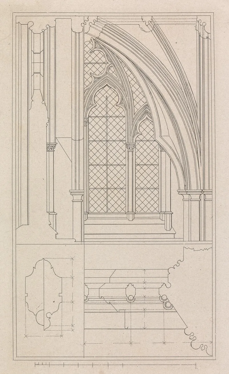 Window Of The Crypt Of St Stephens Chapel Westminster Wall Art by Robert William Billings - High-Resolution Digital Print