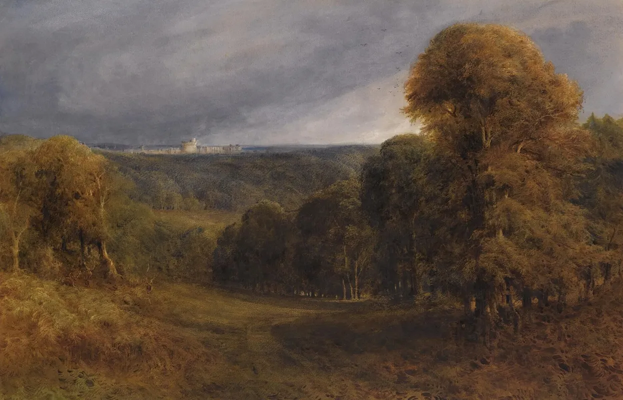 Windsor Castle From The Great Park Wall Art by Bernard Walter Evans - High-Resolution Digital Print
