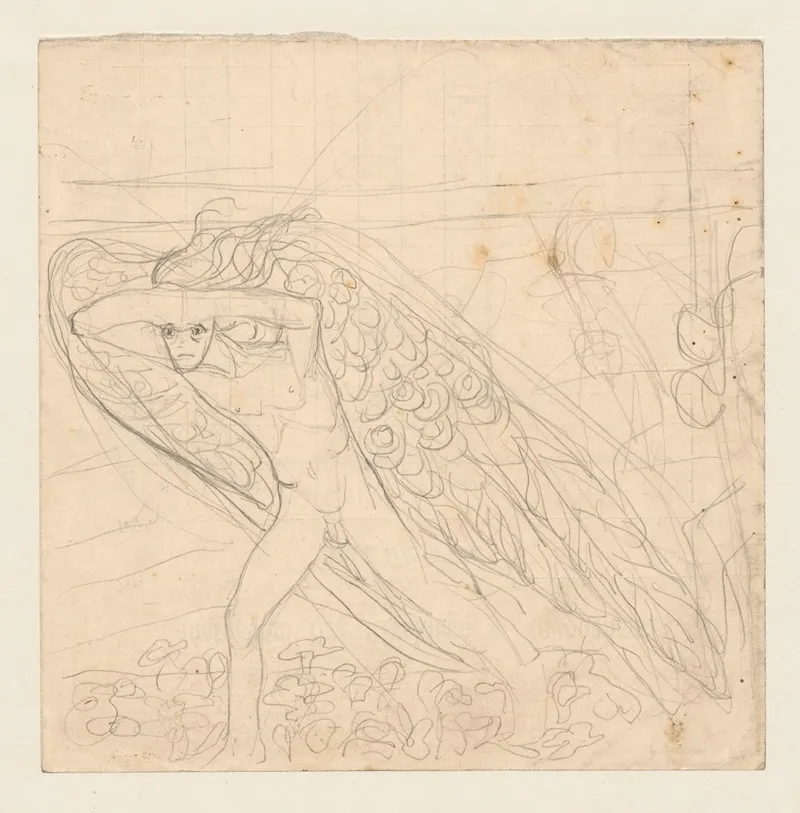 Winged Figure 2 Wall Art by Jan Rembowski - High-Resolution Digital Print