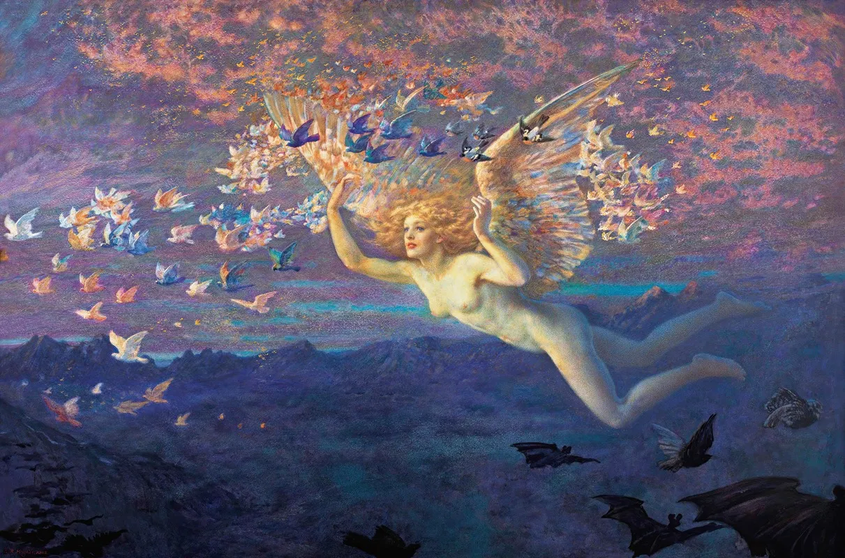 Wings Of The Morning Wall Art by Edward Robert Hughes - High-Resolution Digital Print