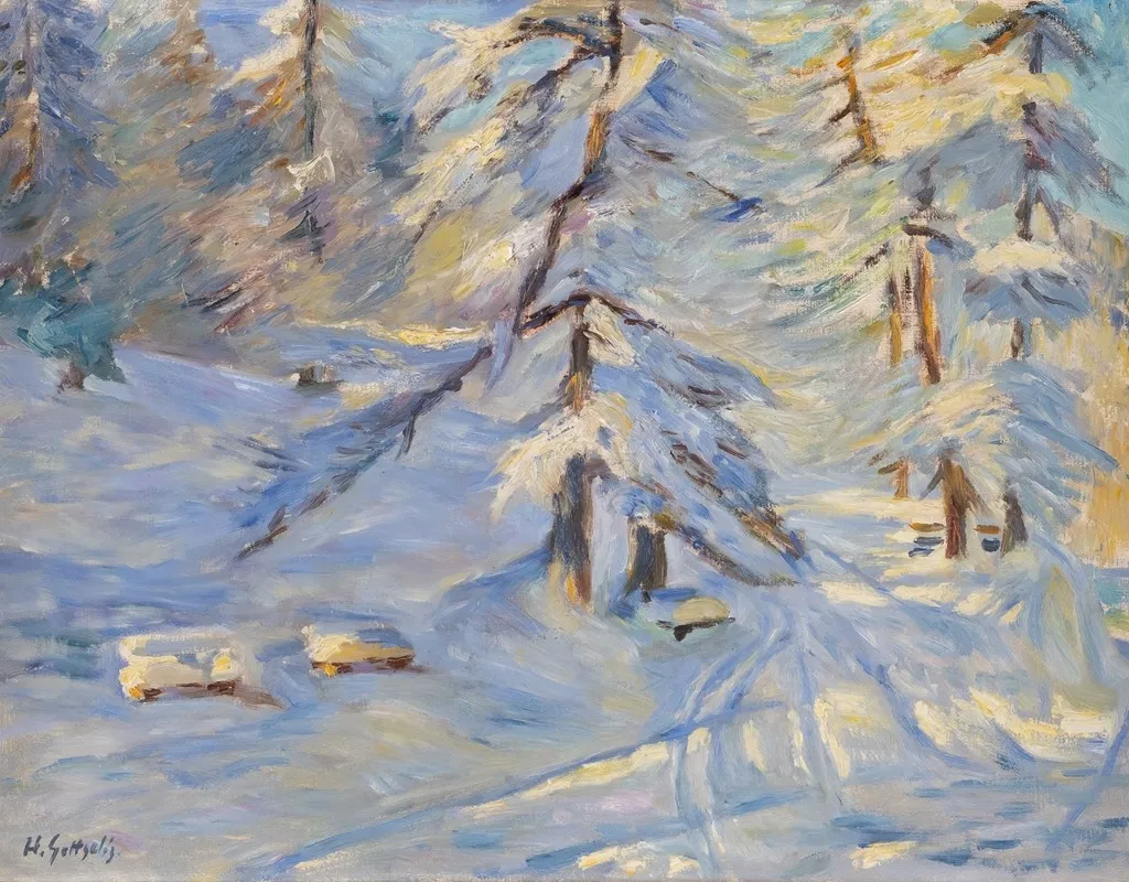 Winter Forest In Sunlight Wall Art by Heinrich Gottselig - High-Resolution Digital Print