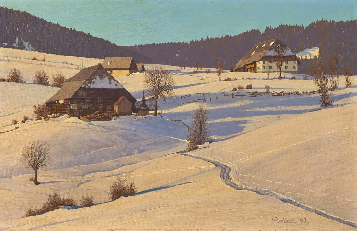 Winter In The Black Forest Wall Art by Hermann Dischler - High-Resolution Digital Print