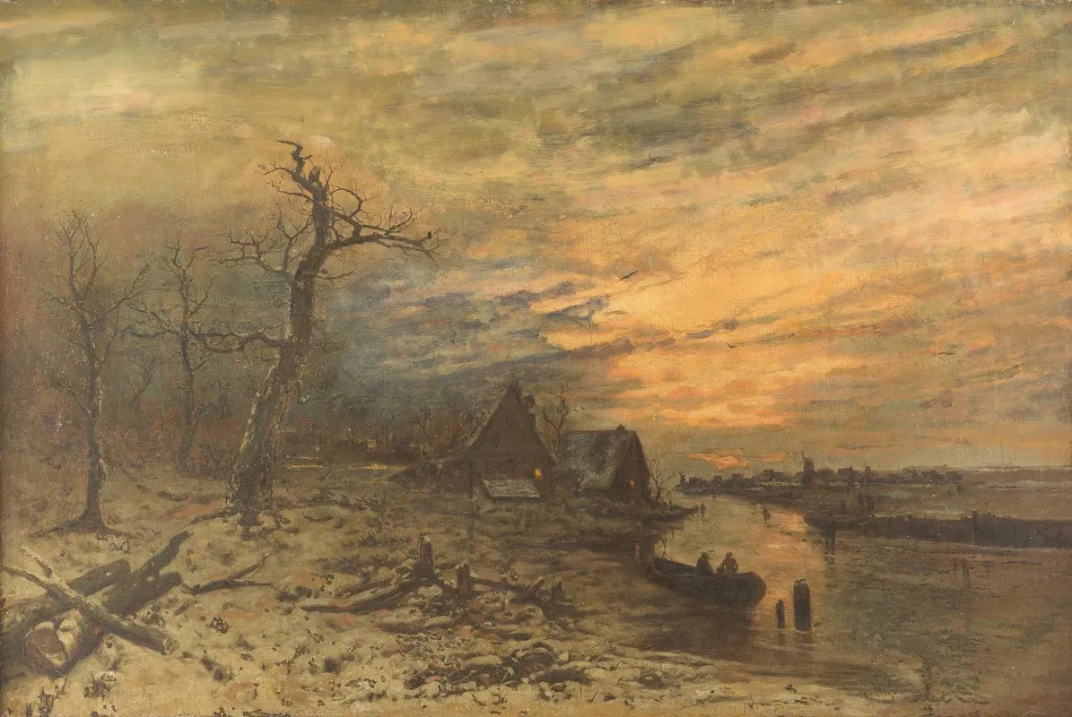 Winter Landscape At Twighlight Wall Art by Friedrich Joseph Nicolai Heydendahl - High-Resolution Digital Print