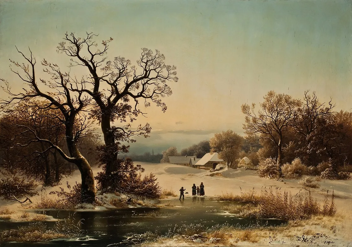 Winter Landscape From Bordesholm Wall Art by Johann Mohr - High-Resolution Digital Print