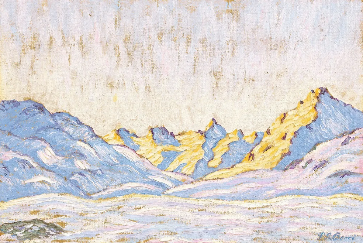 Winter Landscape Pass Of Bernina Wall Art by Peter Robert Berry - High-Resolution Digital Print