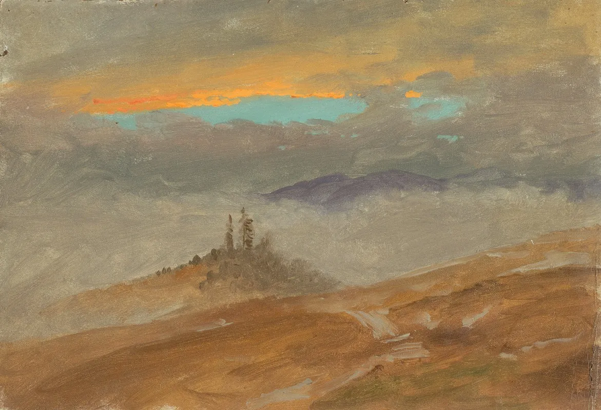 Winter Landscape View Of Zuarry Hill Twilight